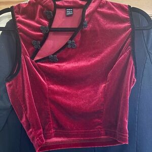 SHEIN Red Velvet Crop Top